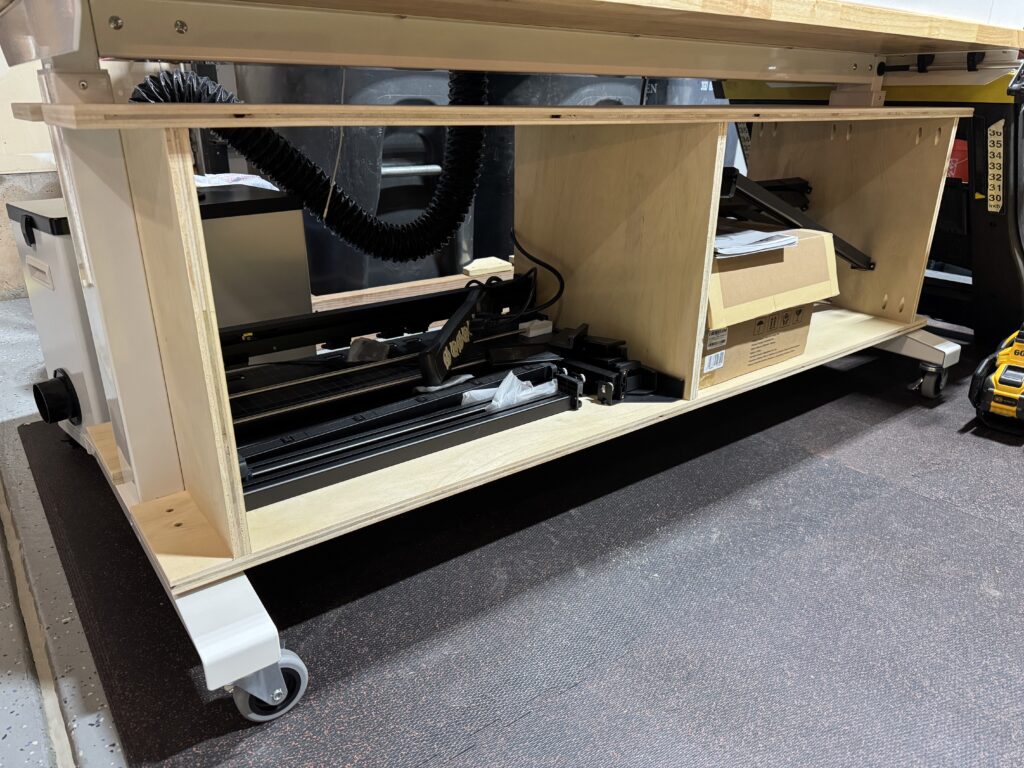 The initial customization of my Husky adjustable-height table.