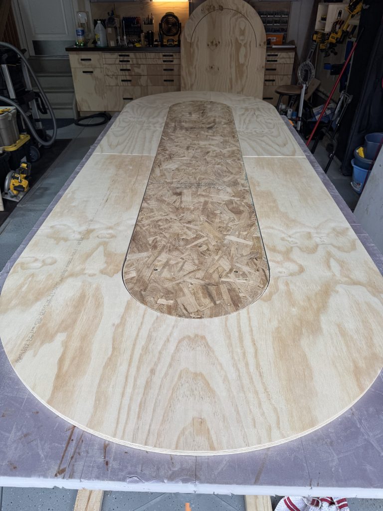 This custom poker table would be 10 feet long and seat 12 players.