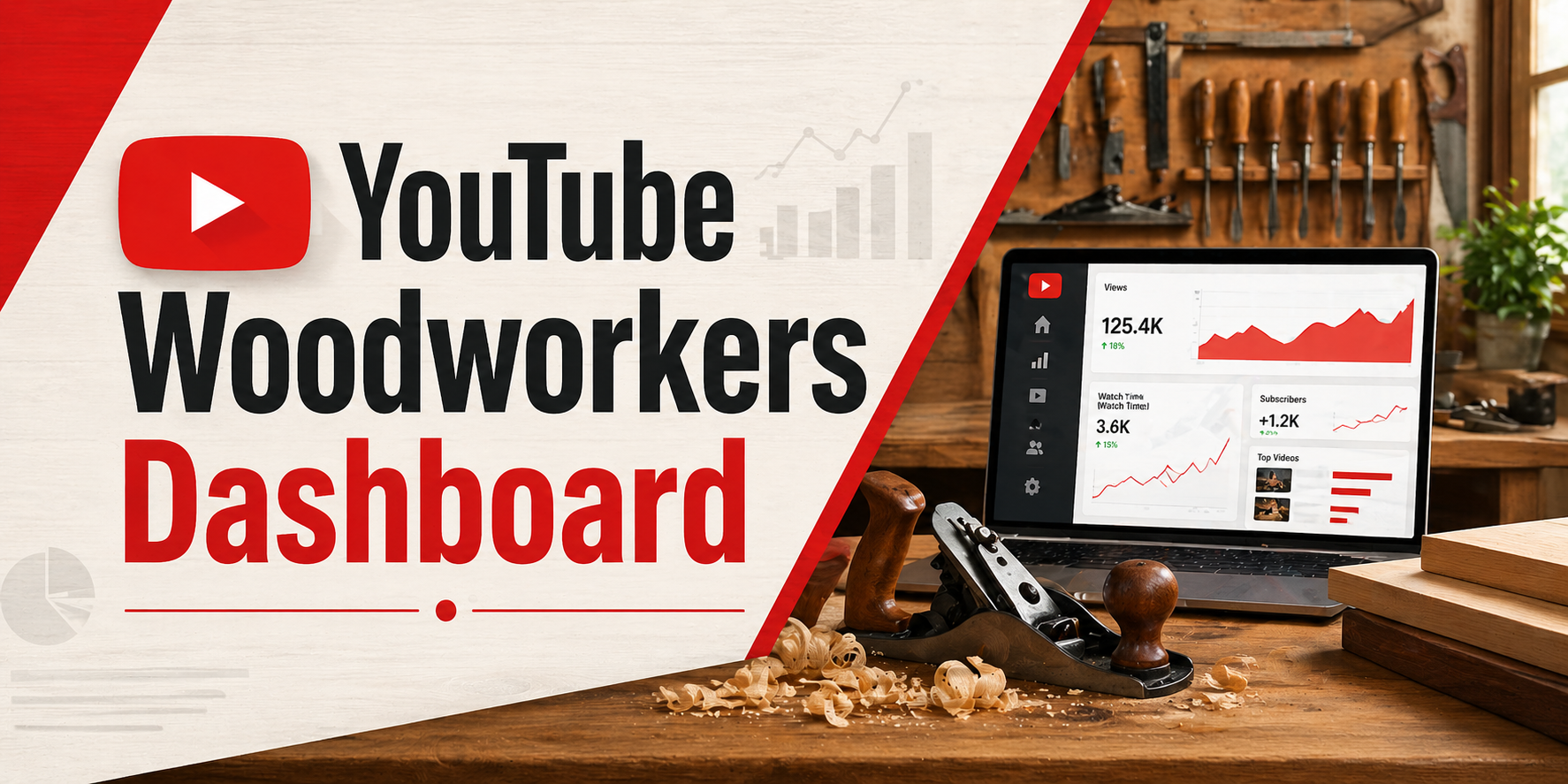 YouTube Woodworkers Dashboard. YouTube is a trademark of Google LLC. This site is not affiliated with YouTube.